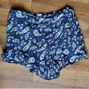 Patrons of Peace Blue Paisley "Wrap" Shorts Size XS